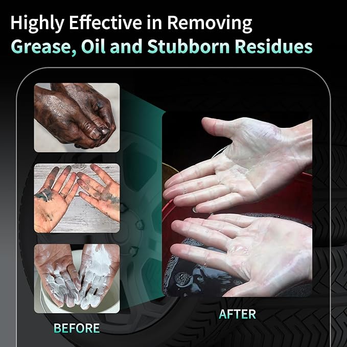 30s Fast Clean Industrial Hand Cleaner for Mechanics - 2X Concentrated Formula Mechanic hand Soap to Absorb Tough Grease, Oil, Paint & Dirt, Odour-removing (35.2oz)