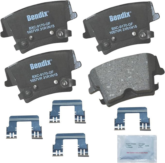 Bendix Priority1 CFC1057VR Ceramic Rear Brake Pads for Chrysler 300 2022-2005, Dodge Challenger 2022-2009, Charger 2022-2006, Magnum 2008-2005