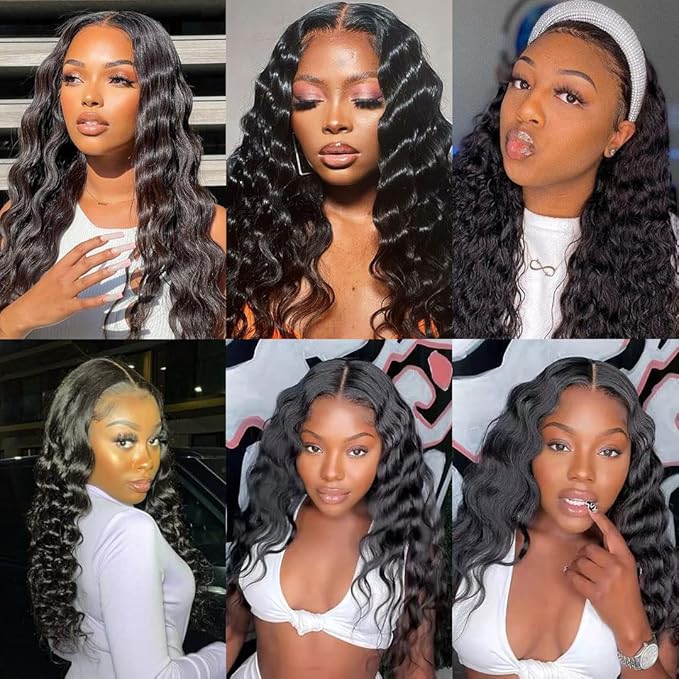 Loose Deep Wave 4 Bundles Human Hair 20 22 24 26 Inch 100% Unprocessed Raw Brazilian Wavy Hair Weave Virgin Bundles Natural Black Color for Women
