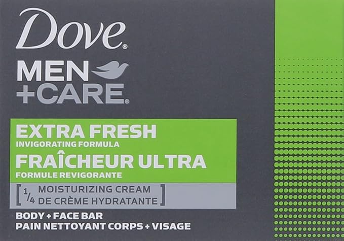 Dove Men+care Extra Fresh Body + Face Soap Bars, 3.17 (Pack of 6)