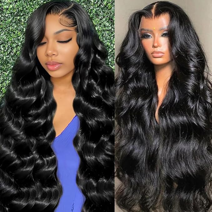 22 Inch 13x6 HD Lace Front Wigs Human Hair Body Wave Lace Front Wigs Human Hair Pre Plucked 200% Density Transparent Lace Frontal Wigs Human Hair Lace Front Wigs Baby Hair Wig for Women