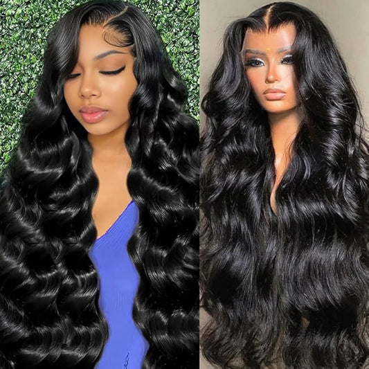 22 Inch 13x6 HD Lace Front Wigs Human Hair Body Wave Lace Front Wigs Human Hair Pre Plucked 200% Density Transparent Lace Frontal Wigs Human Hair Lace Front Wigs Baby Hair Wig for Women