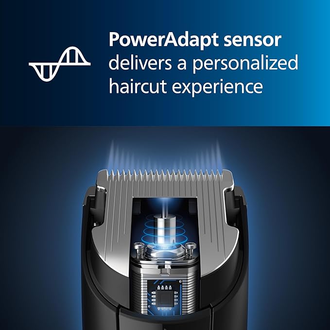 Norelco Philips Hair Clipper 7000 Series, Hair and Beard Trimmer, Precision Dial, PowerAdapt Sensor, Trim-and-Flow, DualCut, DuraPower, 28 Length Settings, 90 Min. Runtime, HC7650/40