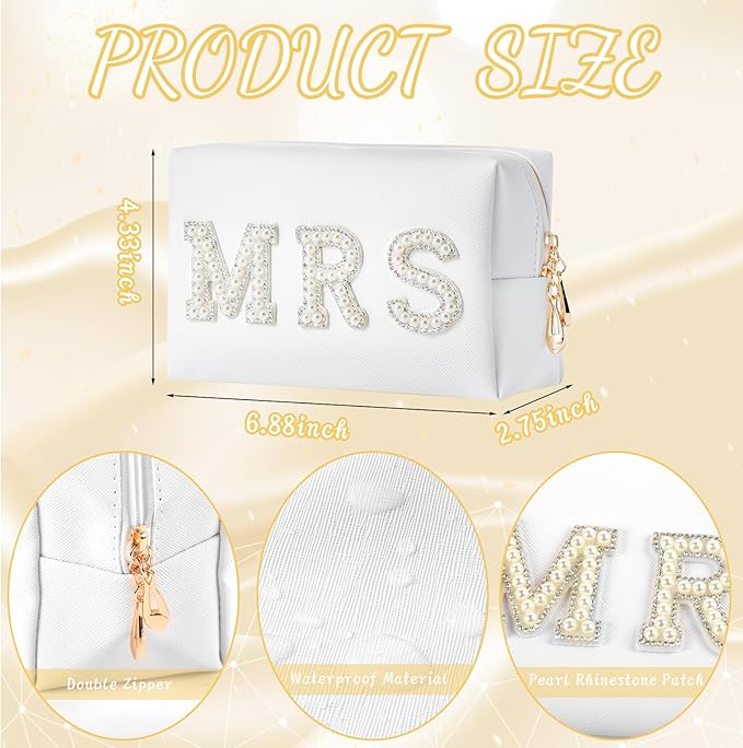 Bride To Be Gift Set - Makeup Bag, Slippers, Robe, Hair Clip - Wedding Gifts