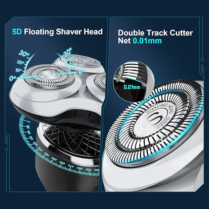 Electric Razor for Men with Travel Case, SweetLF 100% Waterproof Electric Shaver,Wet Dry Shaving/Rechargeable/Sideburns/Trimmer/Nose Trimmer/Type C Charging Cable