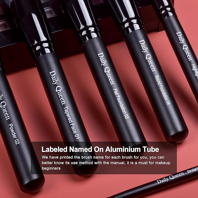 29pcs Black Professional Makeup Brush holder Set Kabuki Powder Concealers Eye shadows Blush Eyeliner Eyebrow Contour Eye blending Brushes