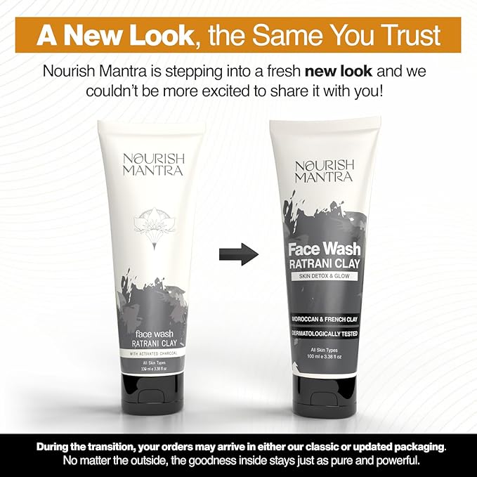 NOURISH MANTRA-Ratrani Moroccan Lava Face Wash | Enriched With Moroccan Clay, Activated Charcoal & Vitamin E | Face Wash For All Skin Types | Paraben & SLS, SLES Free
