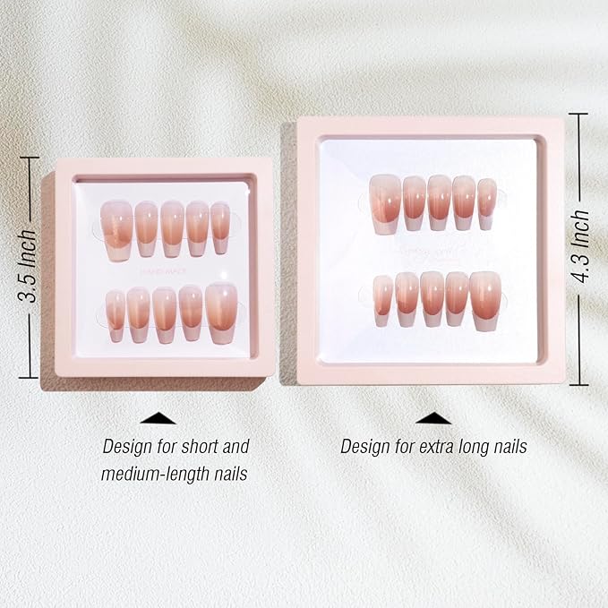 LIGHT RAIN Press on Nail Packaging Box, 3D Nail Storage Organizer and Display Holder Set, 4.3x4.3x0.8 inch, 14pcs
