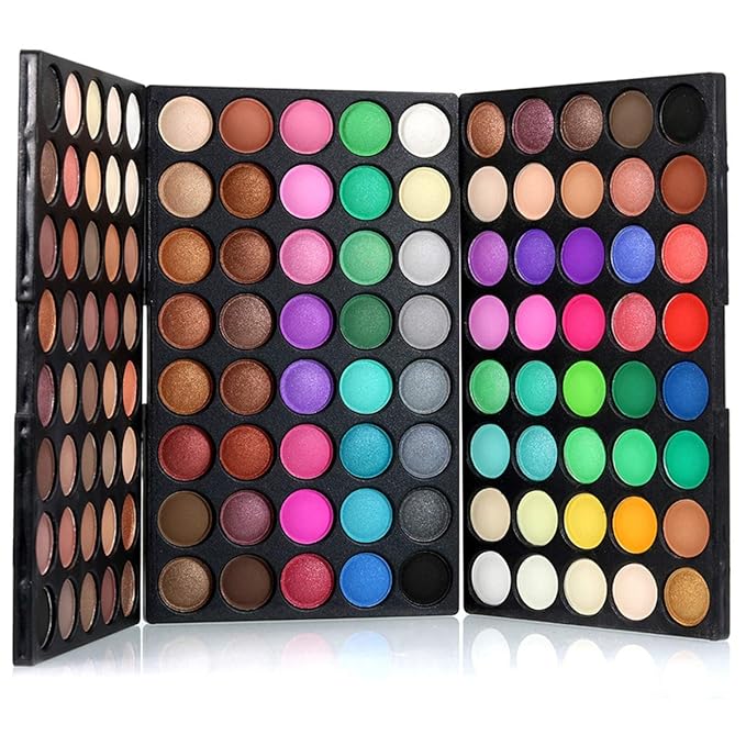 120 Colors Hightlight Eyeshadow Palette Makeup Gift Set, Pure Vie Professional Long Lasting Waterproof Matte Highly Pigments Shiny Shimmers Glitter Makeup Palette Colorful Cosmetic Eye Shadow Pallet#1