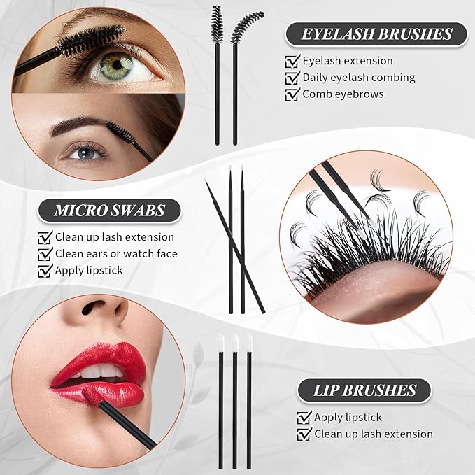 Eyelash Kit for Lash Extension, Lash Tech Supplies with Mannequin Practice Head, Lash Cluster, Lash Extension Glue, Eyelash Remover, Fan, Tweezers, Lash Training Tools Set for Beginners at Home
