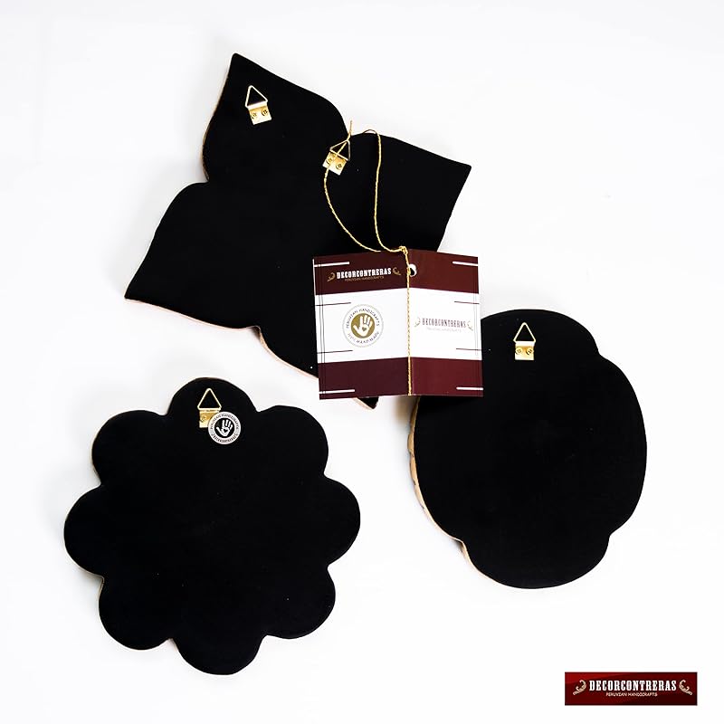 Small Accent Wall Mirror set of 3 - Decorative Vintage mirrors of 6" for wall decor, Peruvian Mirrors Vanity with bronze leaf 'Miraflores'