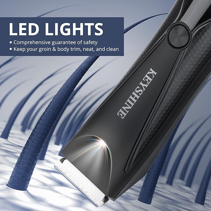 Electric Body Hair Trimmer for Men: Waterproof 2-in-1 Groin Hair Trimmer for Beard Hair Chest Hair Armpit Hair Legs Hair Pubic Hair (Black-2)