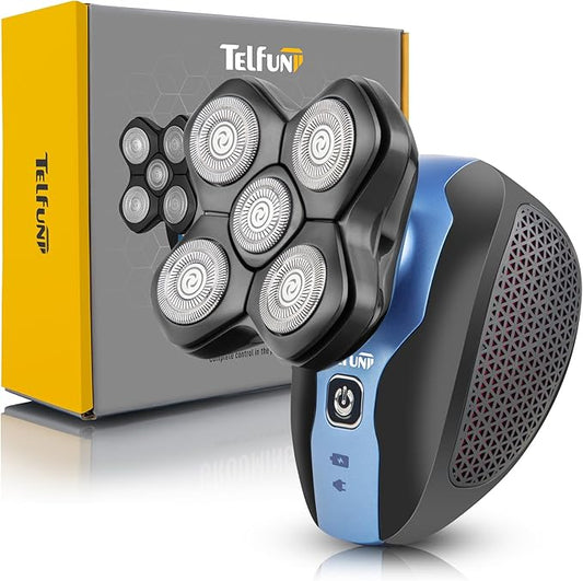 Upgrade Magnetic Head Shavers for Bald Men, Cordless & Comfort 5-in-1 Electric Razor - IPX7 Waterproof Wet/Dry Mens Grooming Kit - Easy Use Palm Shaver for a Smooth Bald Shave