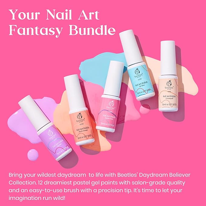 beetles Gel Polish Beetles Gel Nail Polish Nail Art Liner Gel Set Unicorn Dreamy Pastel Gel Art Paint