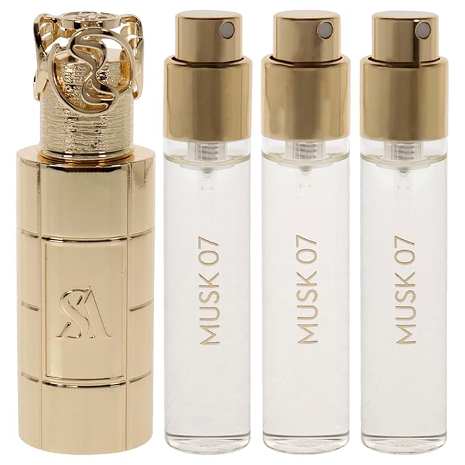 Swiss Arabian Musk 01 Giftset - Arabian Perfumes for Women and Men - Long Lasting Perfume - Fruity, Floral, Musk Perfume - 3 Bottles with Case - 4 pc