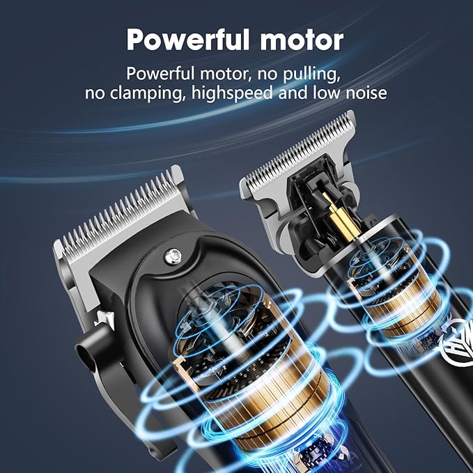 Professional Hair Clippers and Trimmers Kit, Cordless Rechargeable Clippers with LED Display, Haircut Clipper Set for Barbers, Gifts for Men