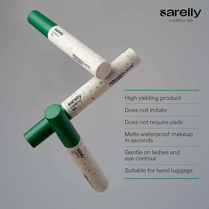 SARELLY CREATIVO LAB | Eye Makeup Remover Travel Essential Make Up Waterproof Skin Care Vitamin E Beauty Cute Stuff 8g