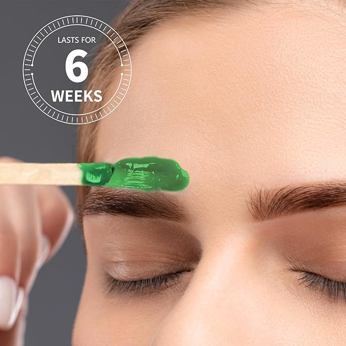 Sugar Wax Kit for Face Eyebrows Hair Removal: 150g/5.3oz Sugaring Paste with 20 Wax Strips & 10 Sticks