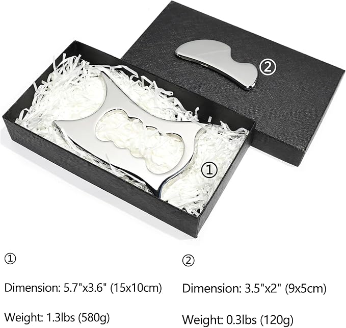 JWCASA Muscle Scraper Scar Tissue Massage Tools Foot, Neck, Knee, Leg Back Massager IASTM Tool for Physical Therapy & Plantar Fasciitis with 2 Pieces Set 5
