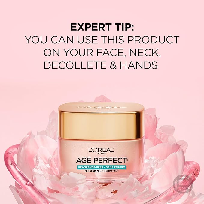 L’Oreal Paris Age Perfect Rosy Tone Anti-Aging Face Moisturizer, Renew & Revive Healthy Tone, Fragrance Free, 1.7 oz