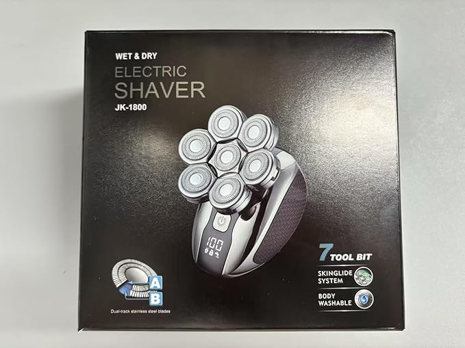 Head Shaver for Bald Men 7D, Bald Head Shavers for Men Wet&Dry,CHLANT 5-in-1 Electric Head Shaver for Men Head Razor Cordless Rechargeable Waterproof, Electric Razor for Men Rotary Shaver Grooming Kit