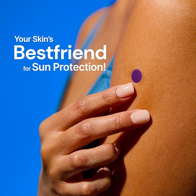 SPOTMYUV UV Detection Stickers for Sunscreen with Patented DERMATRUE SPF Sensing Technology | KNOW WHEN TO REAPPLY SUNSCREEN TO HELP PREVENT SUNBURN - 16 Count