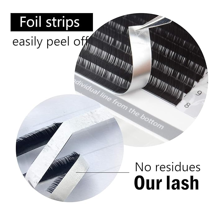 NAGARAKU Eyelash Extensions Individual Lashes 0.07 LC curl 7-15mm Mix Classic Faux Mink 16 rows Matte Black Soft Natural