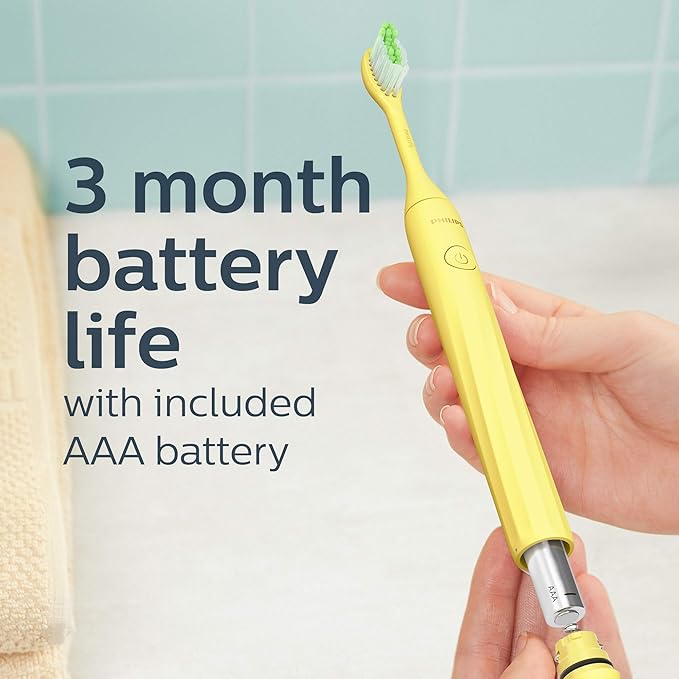 Philips One by Sonicare Battery Toothbrush, Mango Yellow, HY1100/02