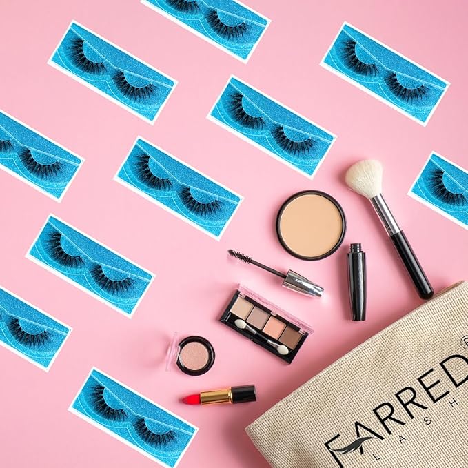 FARRED Wholesale Fluffy Dramatic Bulk Lashes 30 pairs Pack Individual Box 18mm Volume Faux Mink Eyelash Thick 8D Fake Lash Short Natural Look Eyelashes (F08-30 pairs)