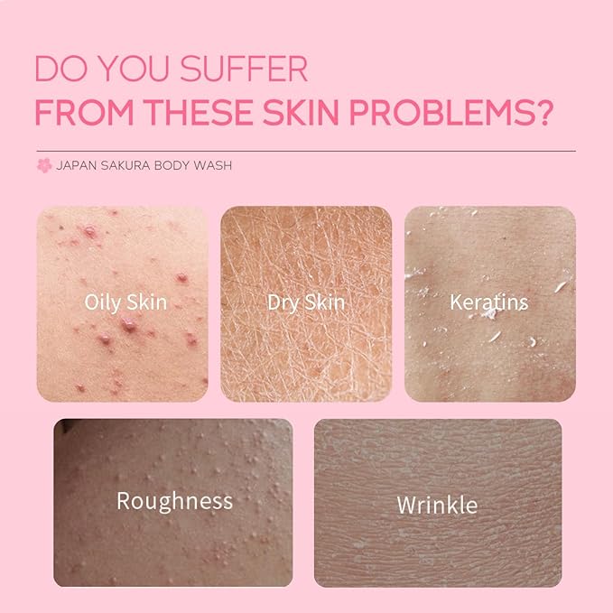 Japanese Sakura Bath Sets for Women Gift - Mother's Day Gifts for Mom - Travel Essentials for Women - Skincare for Girls 10-12 - with Scrub Body Lotion(One Size, 4PCS Sakura Scent)