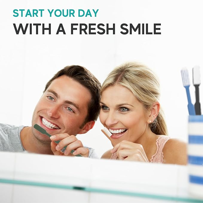 80 Prepasted Disposable Toothbrushes Individually Wrapped - Single Use Pre Pasted Disposable Toothbrushes with Toothpaste Built In - Waterless Toothbrush for Travel, Airbnb Guests, Hotel, & Camping