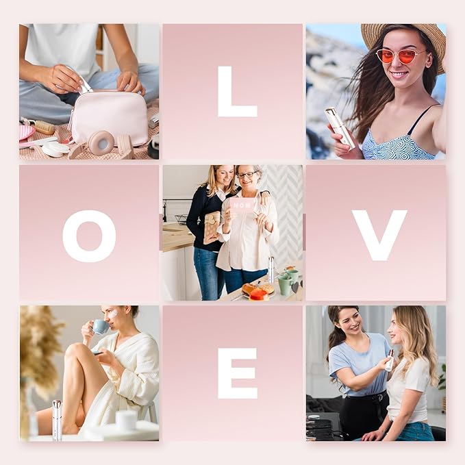 Eyebrow Facial Trimmer: 2 in1 Rechargeable Facial Hair Removal and Eyebrow Shaver - Face Lips Body Painless Facial Razor with Replacement Heads