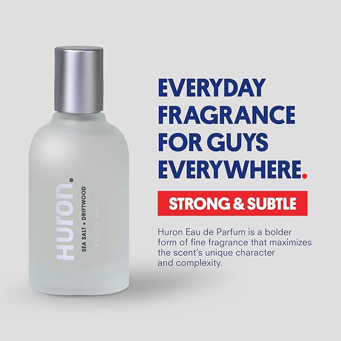 Huron Eau de Parfum - Everyday Fragrance for Men - Clean, Aromatic Notes of Mandarin, Cardamom, Blue Sage, Lavender & Ocean Air - Long Lasting Men's Cologne - Safe, Clean Ingredients - 1.7 Fl. Oz.