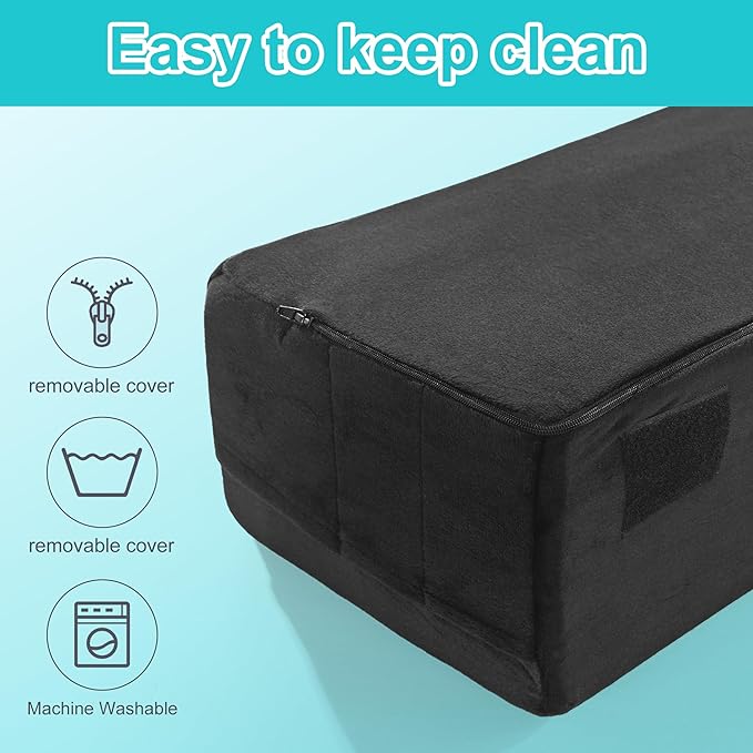 BALAPET Lash Pillows for Eyelash Extensions Ergonomic and Comfortable Velvet Foam Eyelash Pillow for Neck and Back Support Pillow Side Pockets can be Placed Tools,Easy to Graft Eyelashes(Black)