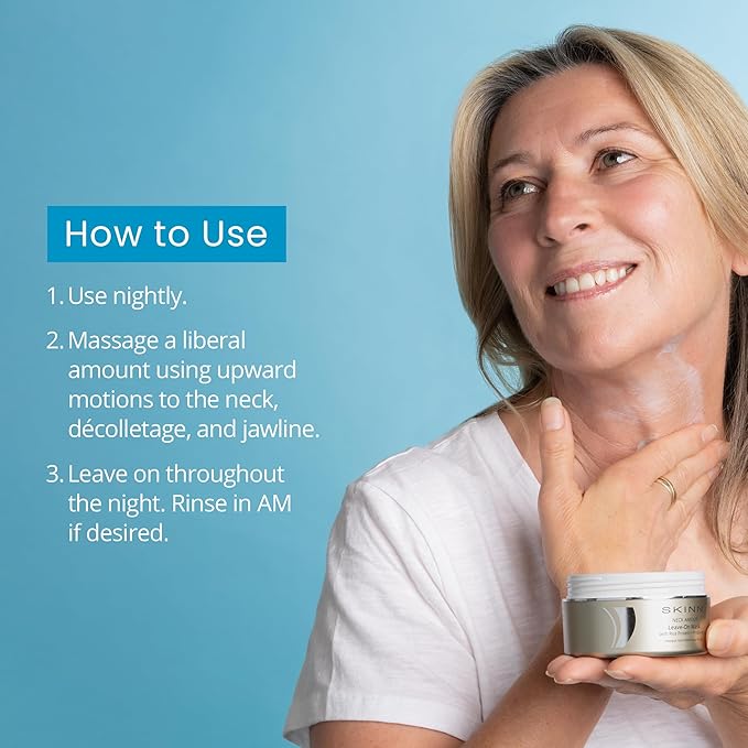 SKINN Neck Cream for Wrinkles, Neck Amour Leave-On Mask - Neck Firming Cream, Tightening & Lifting Sagging Skin - Chin & Neck Firming Lotion for Smoother & Firmer Skin - Neck Cream for Men & Women