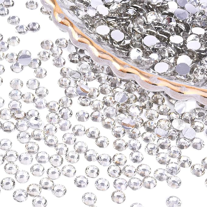 Blinginbox Flatback Rhinestones Bulk,14400pcs Crystal Round Loose Gemstones Glass Rhinestones for Crafts Makeup Nail Art Clothes Shoes DIY Decorations(SS10,2.7-2.9mm,Crystal)
