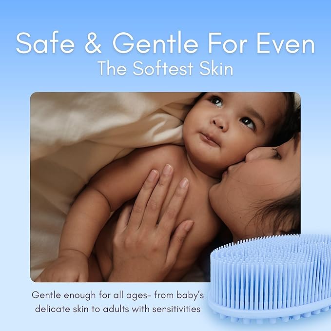 Avilana Body and Face Scrubber Combo – Includes Dual-Sided Body Scrubber and Gentle Face Scrubber – Hygienic, Long-Lasting, and Gentle for Body and Face