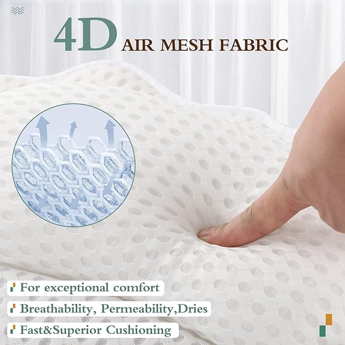 Bath Pillow RUVINCE Ergonomic Luxury Bathtub Pillow with Head,Neck, Shoulder and Back Support, 4D Bath Pillows for tub with 6 Powerful Suction Cups, Fits All Bathtub