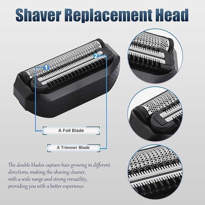 2 Pack Shaver Replacement Blade compatible with MANSCAPED The Handyman Compact Face Shave,Shaver Foil Blades for Portable Men’s Travel Facial Hair Groomer, Waterproof Compact Face Shaver