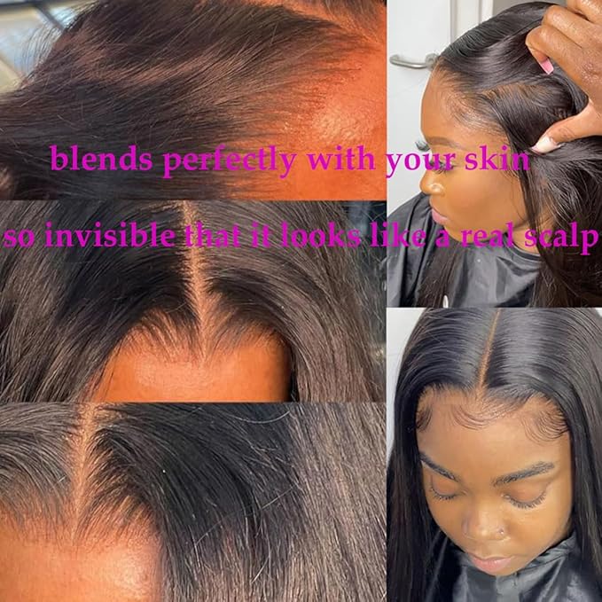 5x5 HD Transparent Straight Human Hair Lace Closure, 20inch Virgin, Invisible Brazilian, 100% Real Human Hair, Free Part, Pre Plucked, Natural Black, Glueless