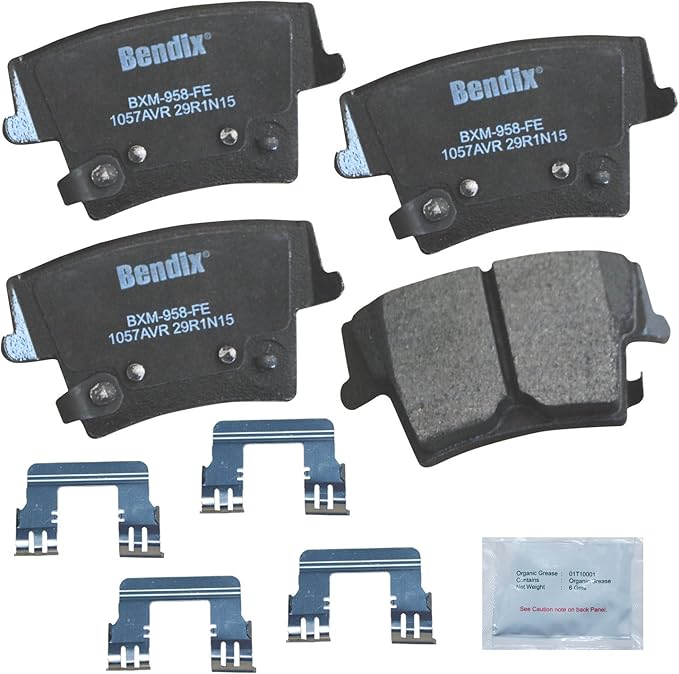 Bendix Priority1 CFM1057AVR Semi-Metallic Rear Brake Pads for Dodge Charger 2014-2006, Magnum 2008-2006