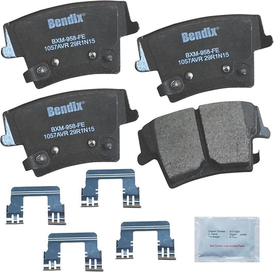 Bendix Priority1 CFM1057AVR Semi-Metallic Rear Brake Pads for Dodge Charger 2014-2006, Magnum 2008-2006