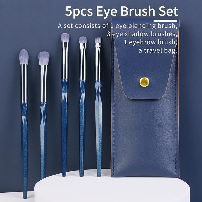 Sapphire Blue Eye Shadow Brush Set, Diamond Eyeshadow Brushes Set, Small Nose Contour Brush, Glitter Eyeshadow Brush, Eyeshadow Blending Brush, Colorful Eye Makeup Brushes Set Professional.