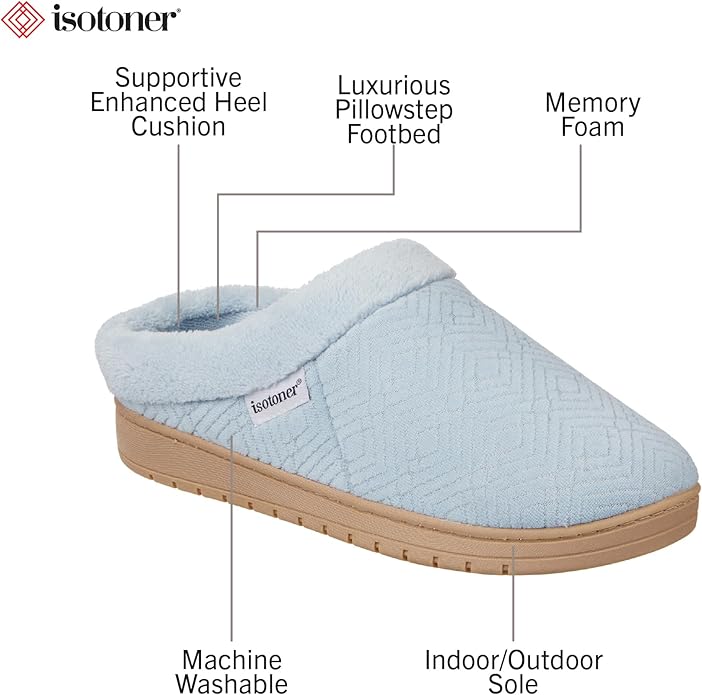 isotoner Women's Diamond Microterry Gemma Clog Slipper