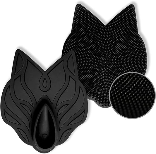 Black Wolf Body Scrubber - 100% Silicone Bristles for a Hygienic Deep Clean Experience - Easy to Clean Excess Soap and Body Wash Off