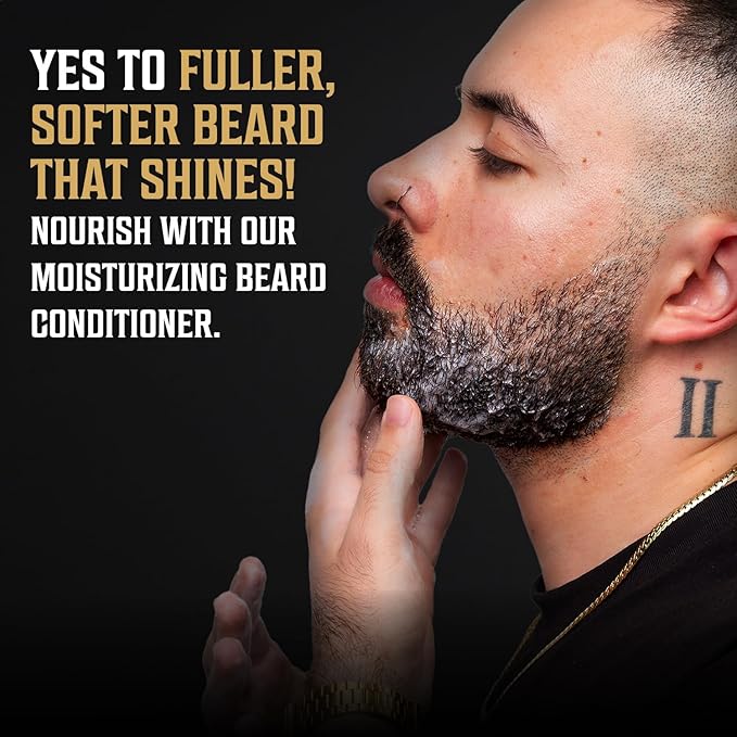 Viking Revolution Beard Wash and Beard Conditioner for Men with Argan Oil and Jojoba Oil - Beard Softener and Strengthener Beard Care Beard Shampoo and Conditioner with Beard Oil (10oz,Spiced Vanilla)