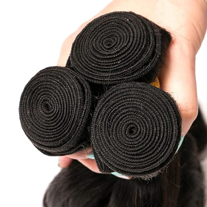 Body Wave Human Hair Bundles 24 26 28 Inch 12A Body Wave Bundles Human Hair 100% Unprocessed Brazilian Virgin Hair 3 Bundles Human Hair Weave Bundles Deals Real Human Hair Natural Black Color
