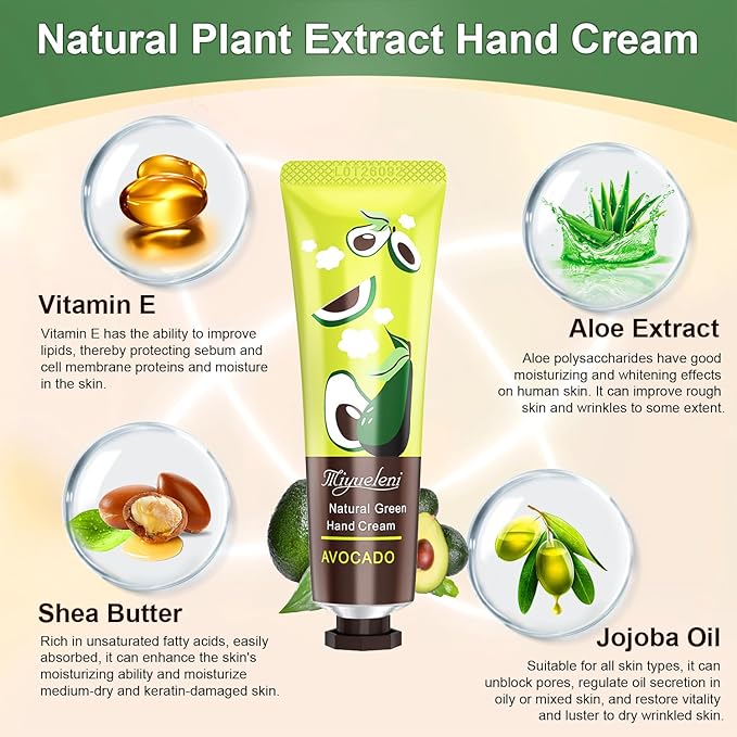 Hand Cream Gifts Set For Women, Easter Basket Stuffers, Bulk Hand Lotion for Dry Cracked Hand, Mini Travel Size Hand Cream, Party Favors Christmas Birthday Mothers Day Gift for Teacher Nurse Coworker