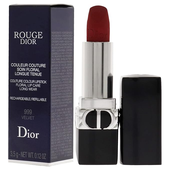 Dior Christian Rouge Couture Lipstick - 999 Velvet Lipstick (Refillable) Women 0.12 oz