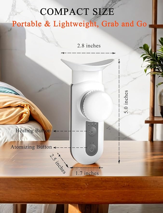 Heated USB Nano Eye Moisturizer & Soother - Portable Drops Steamer for Dry Eye, Rechargeable Electric Mist Sprayer With Warm Compress for Stye Relief, Home & Travel, Off White